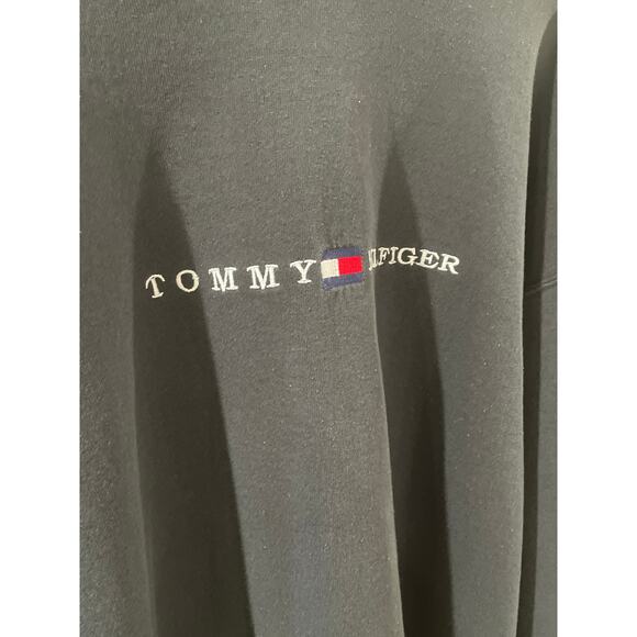 Vintage 90s Tommy Hilfiger Black Crewneck Sweater Charcoal Gray XL Made In USA - Picture 3 of 8